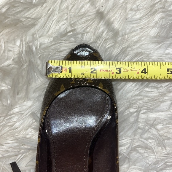 100% Authentic Louis Vuitton Monogram Canvas Vanity Ankle Strap Peep Toe - Picture 14 of 16